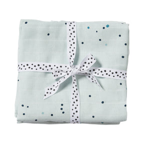 Burp cloth 2-pack - Dreamy dots - Blue - Front