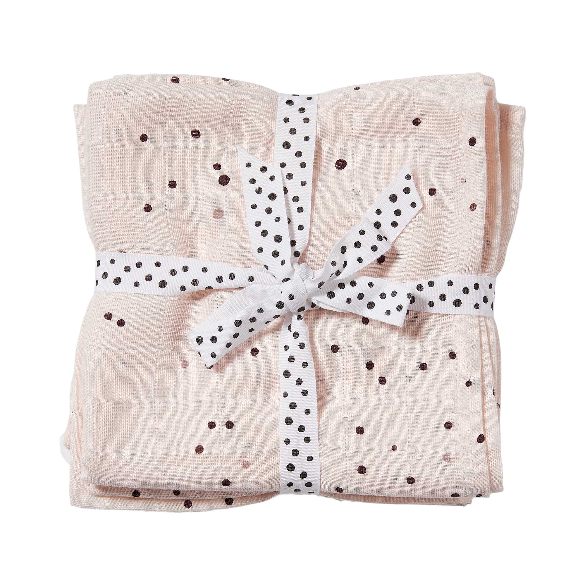 Burp cloth 2-pack - Dreamy dots - Powder - Front