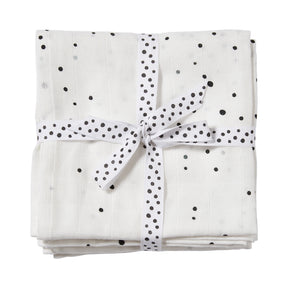 Burp cloth 2-pack - Dreamy dots - White - Front
