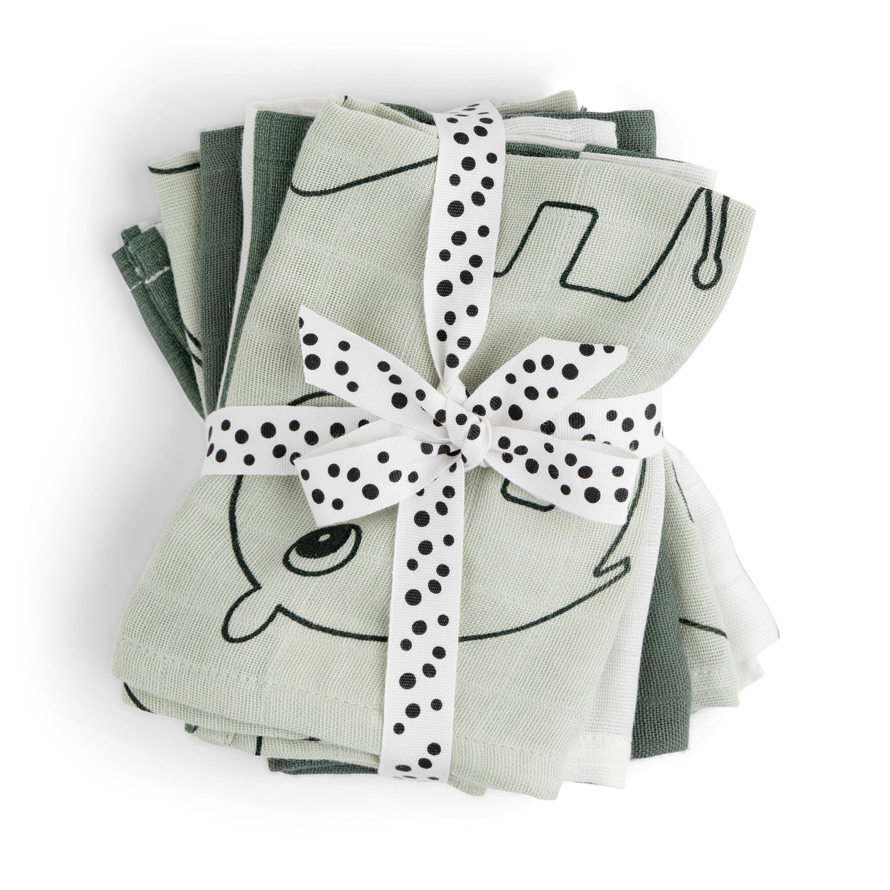 Cloth wipes 5-pack - Deer friends - Green - Front