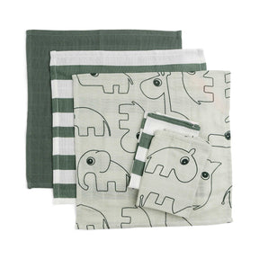 Cloth wipes 5-pack - Deer friends - Green - Front