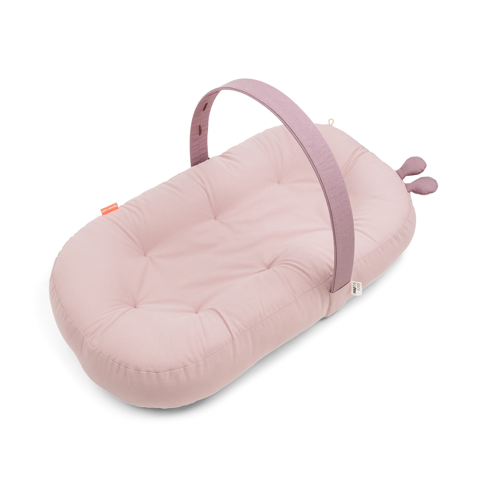 Cozy lounger with activity arch - Raffi - Powder - Front