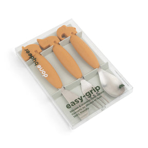 Easy-grip cutlery set - Deer friends - Mustard - Packaging