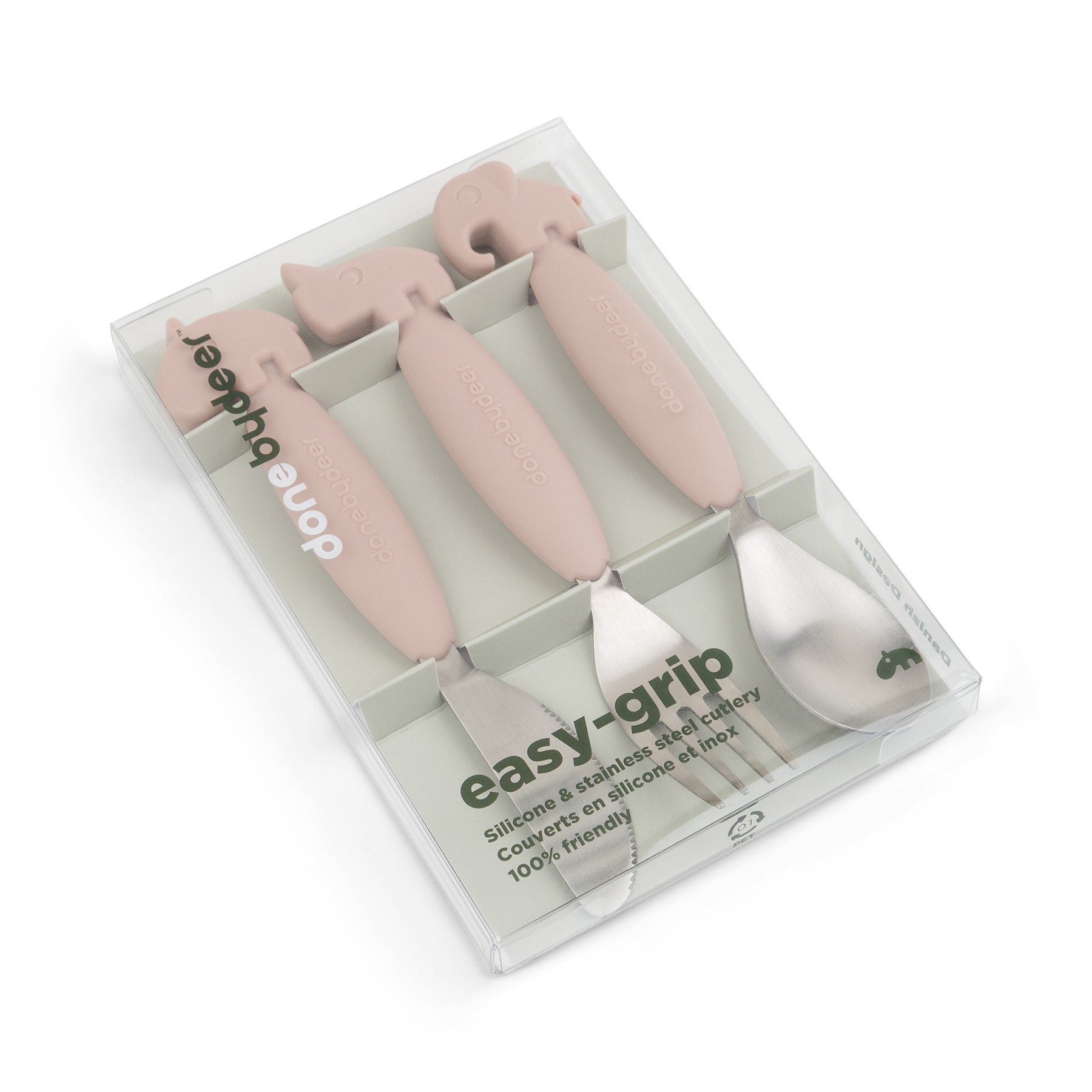 Easy-grip cutlery set - Deer friends - Powder - Packaging