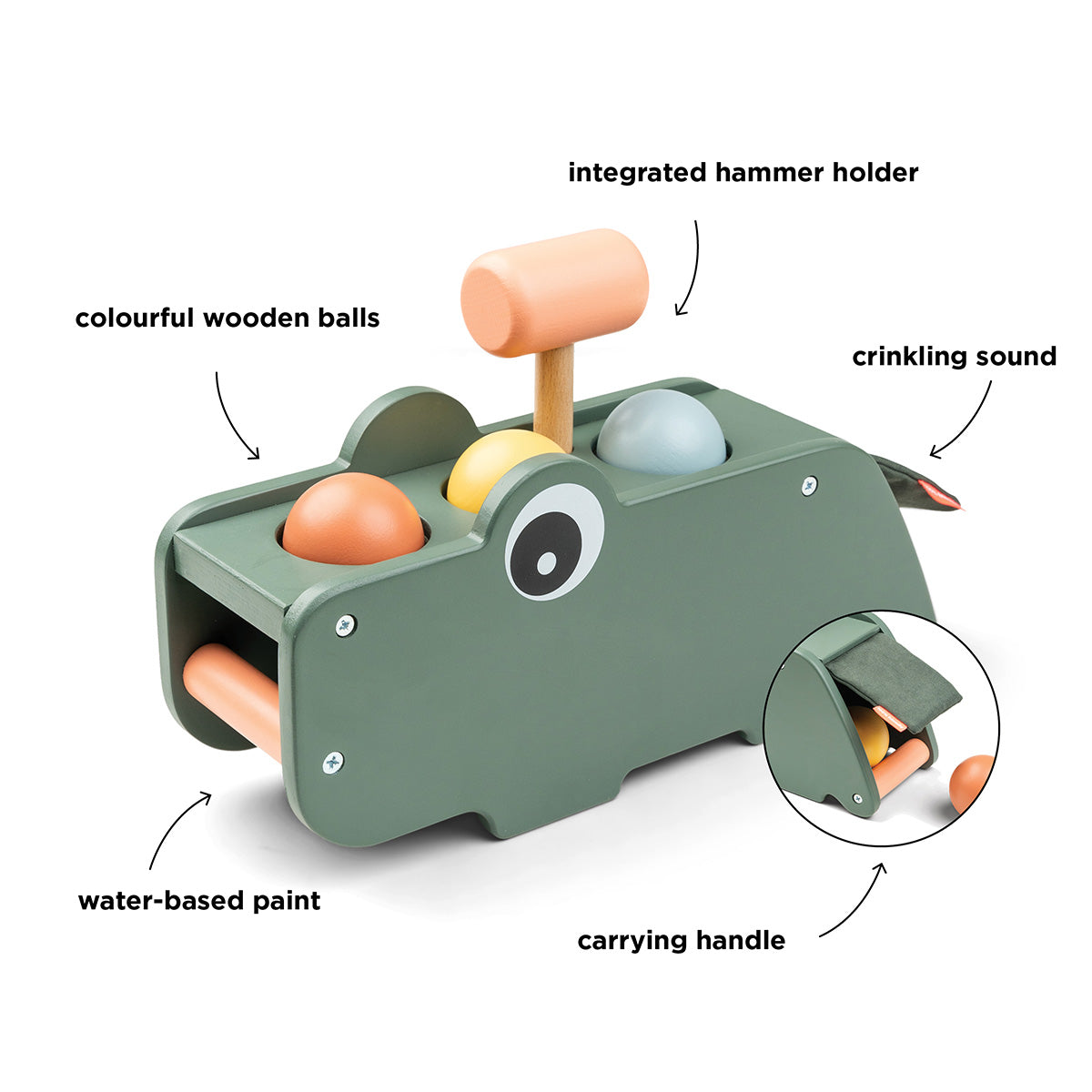 Hammer board - Croco - Green – Shop at Done by Deer official webshop