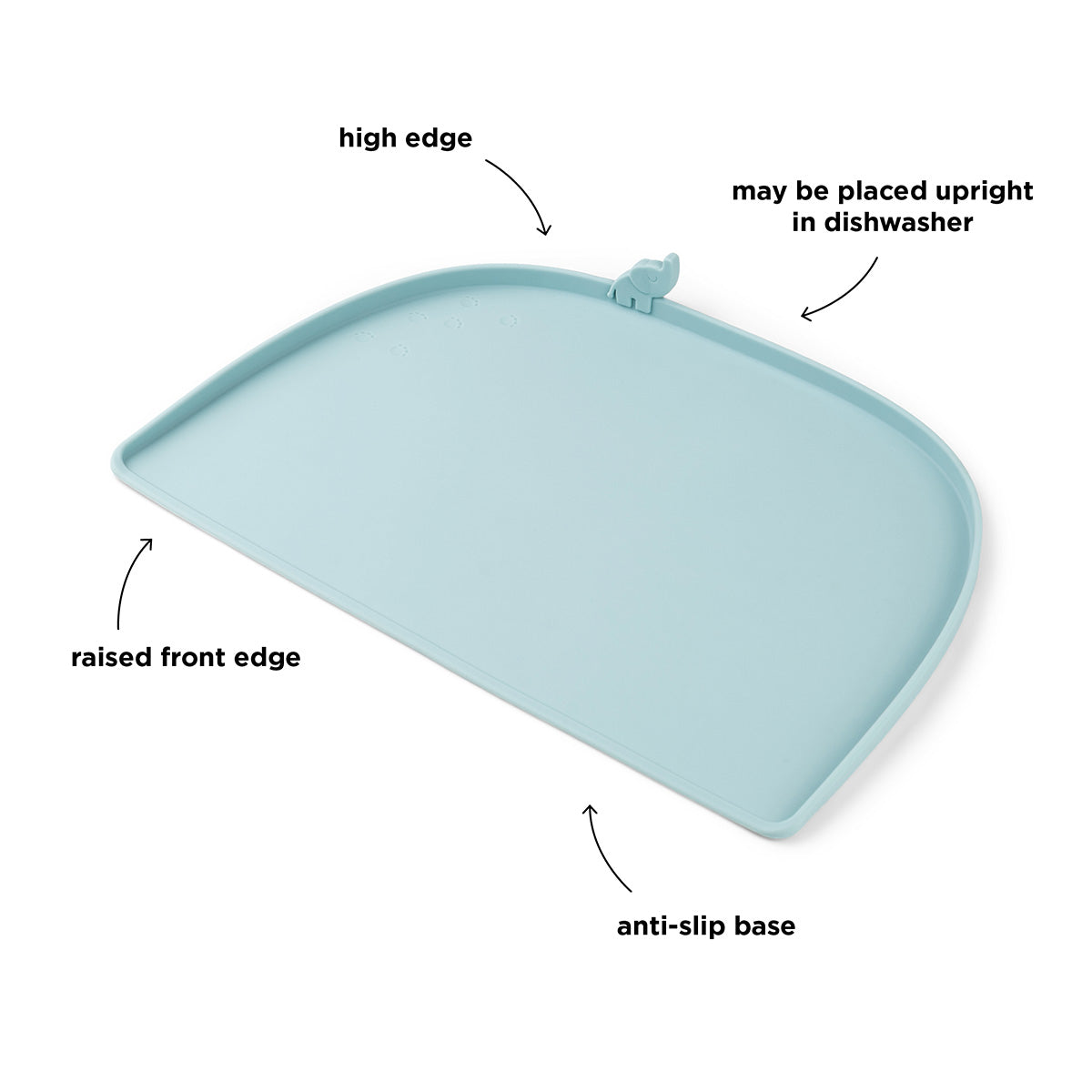 Set de table bord relevé silicone - Elphee - Bleu