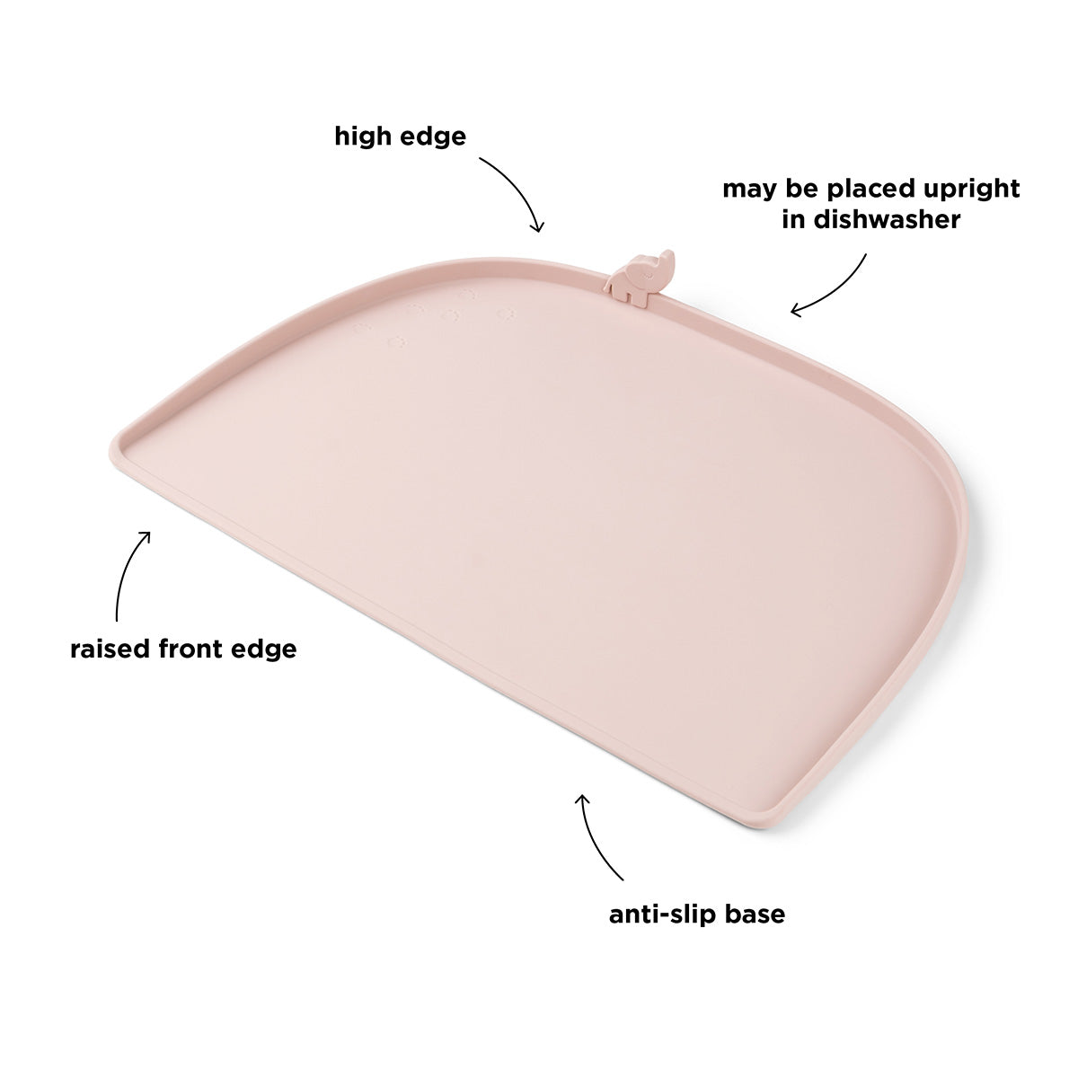 Set de table bord relevé silicone - Elphee - Rose