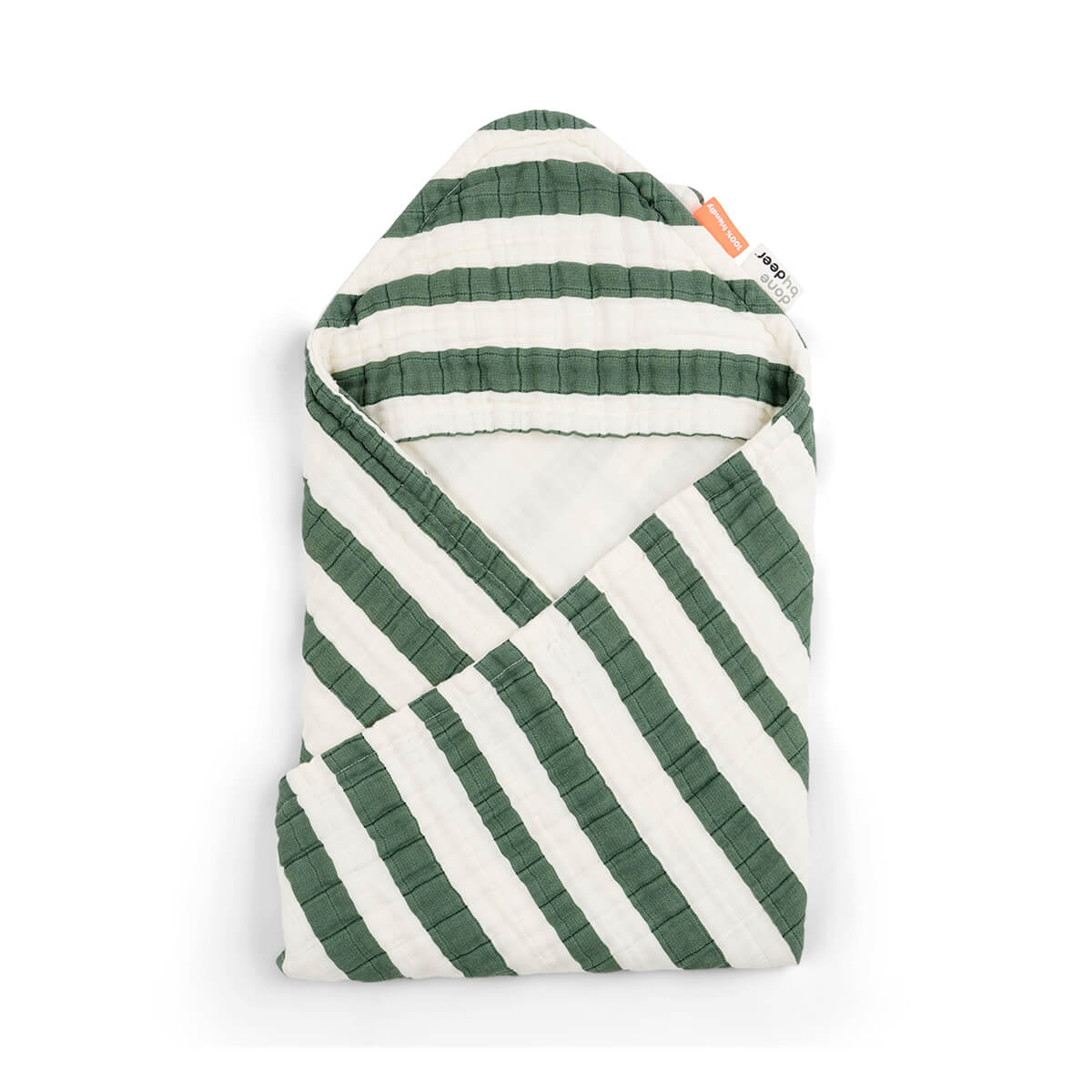 Hooded towel - Stripes - Green