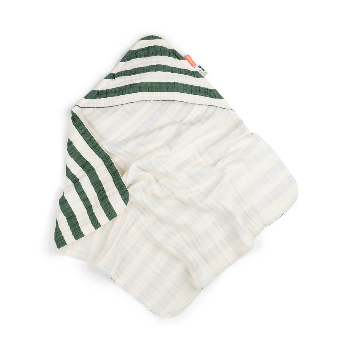 Hooded towel - Stripes - Green