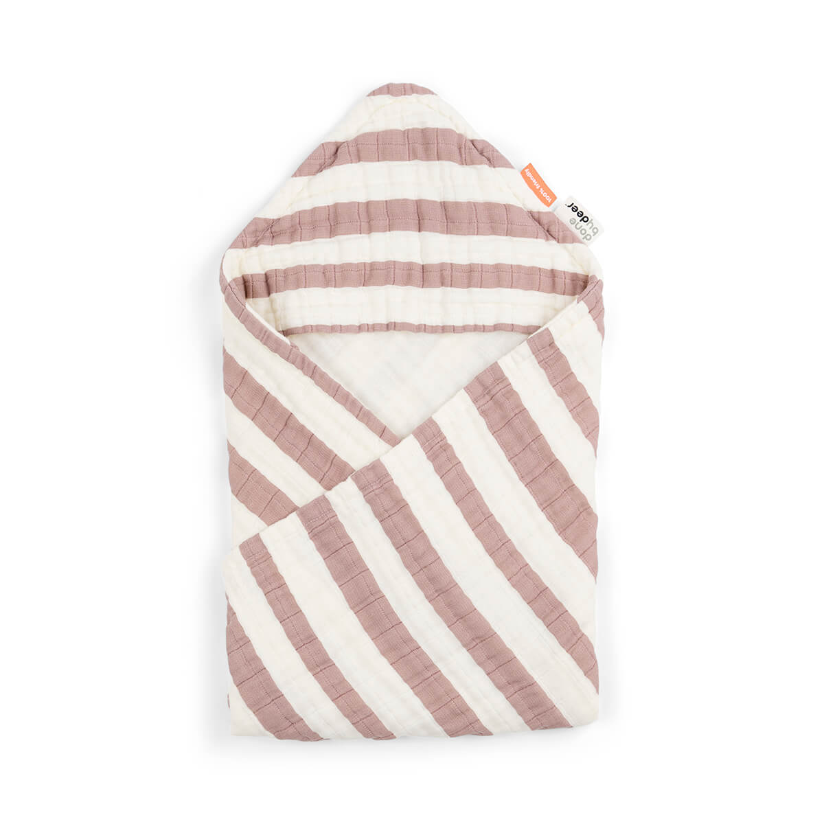 Hooded towel - Stripes - Powder