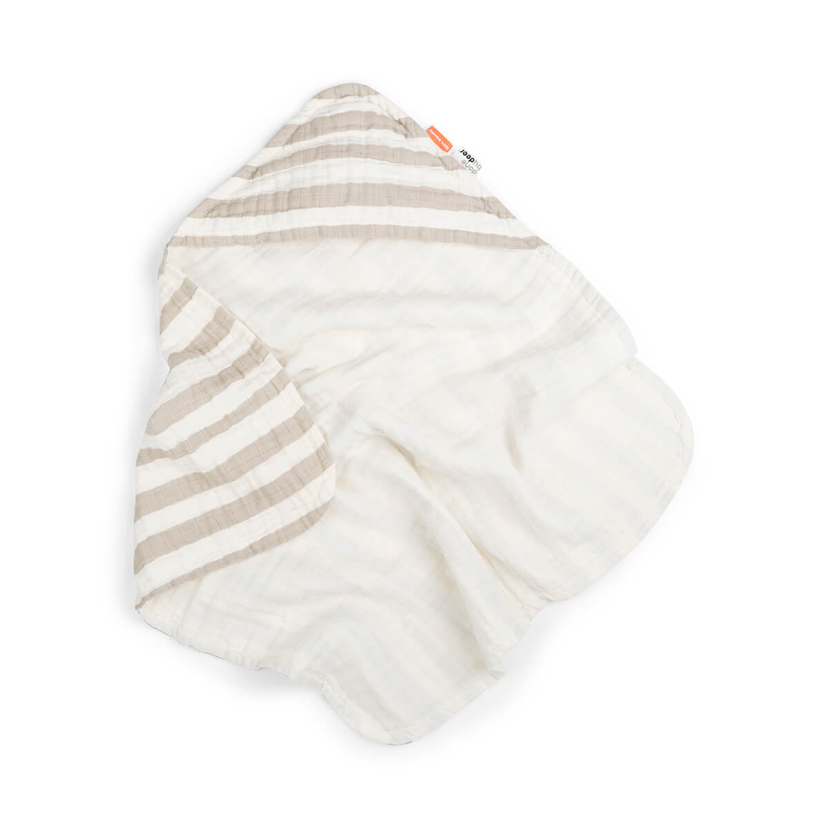 Hooded towel - Stripes - Sand