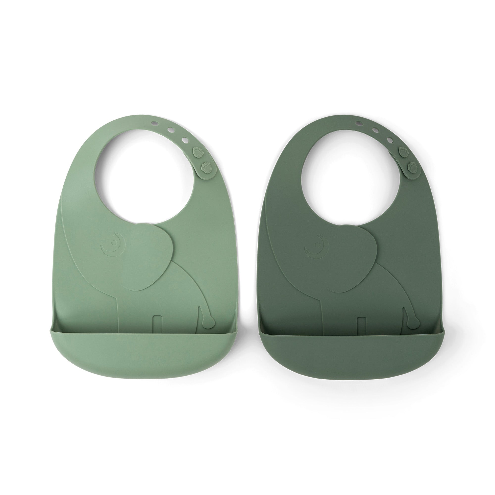 Peekaboo bib 2-pack - Elphee - Green - Front