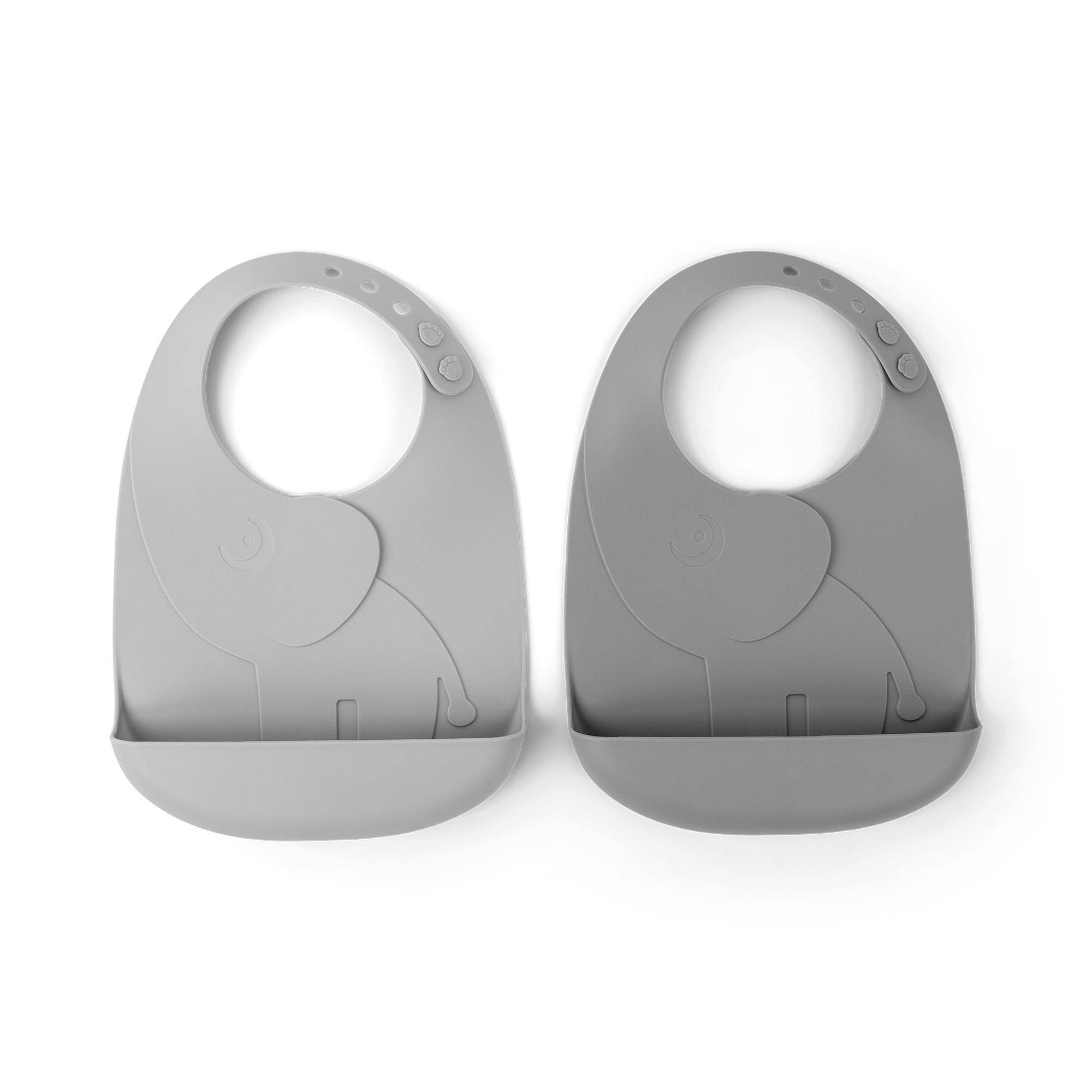 Peekaboo bib 2-pack - Elphee - Grey - Front