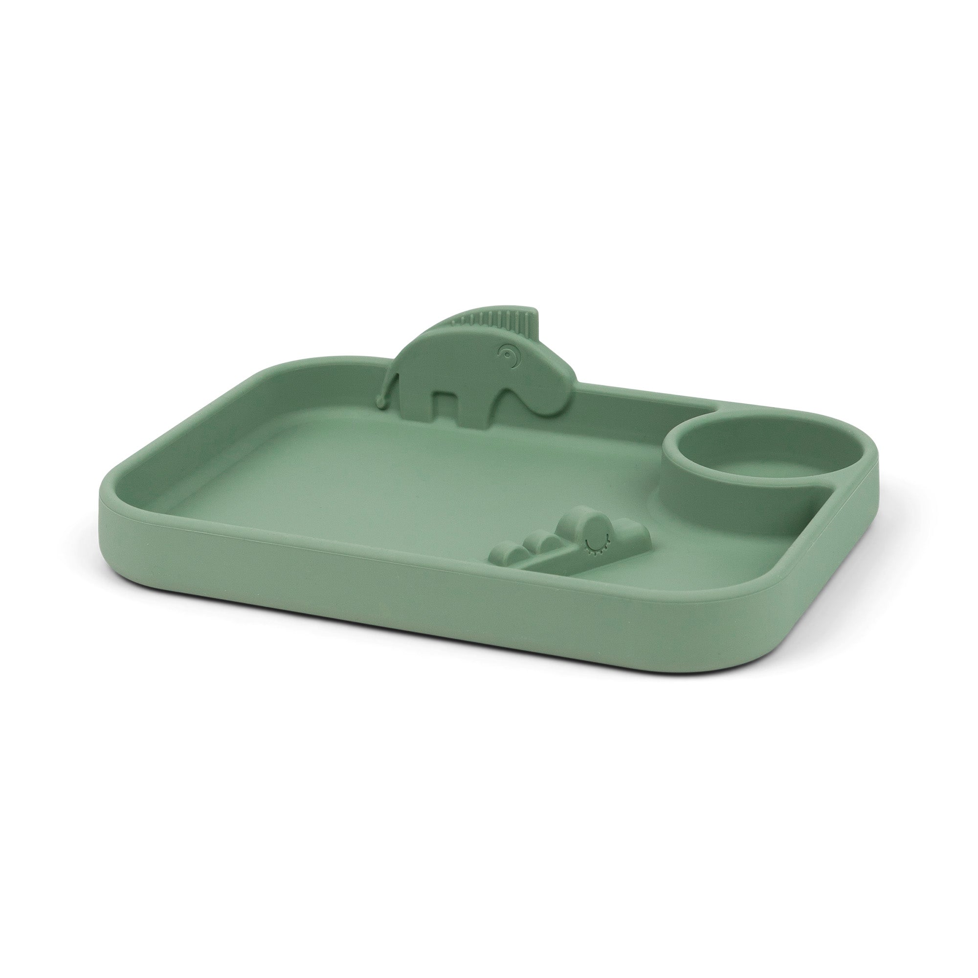 Peekaboo compartment plate - Deer friends - Green - Front