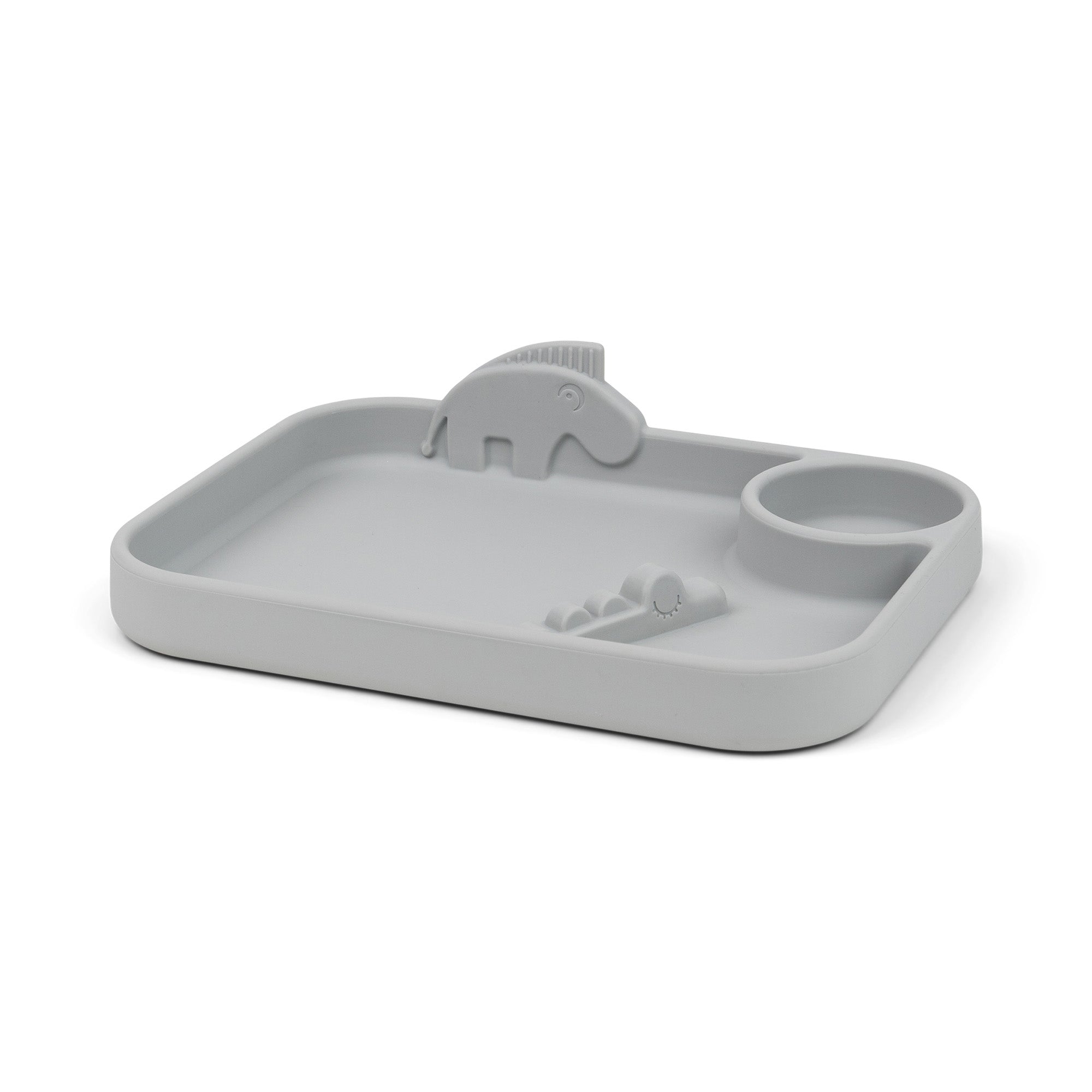 Peekaboo compartment plate - Deer friends - Grey - Front