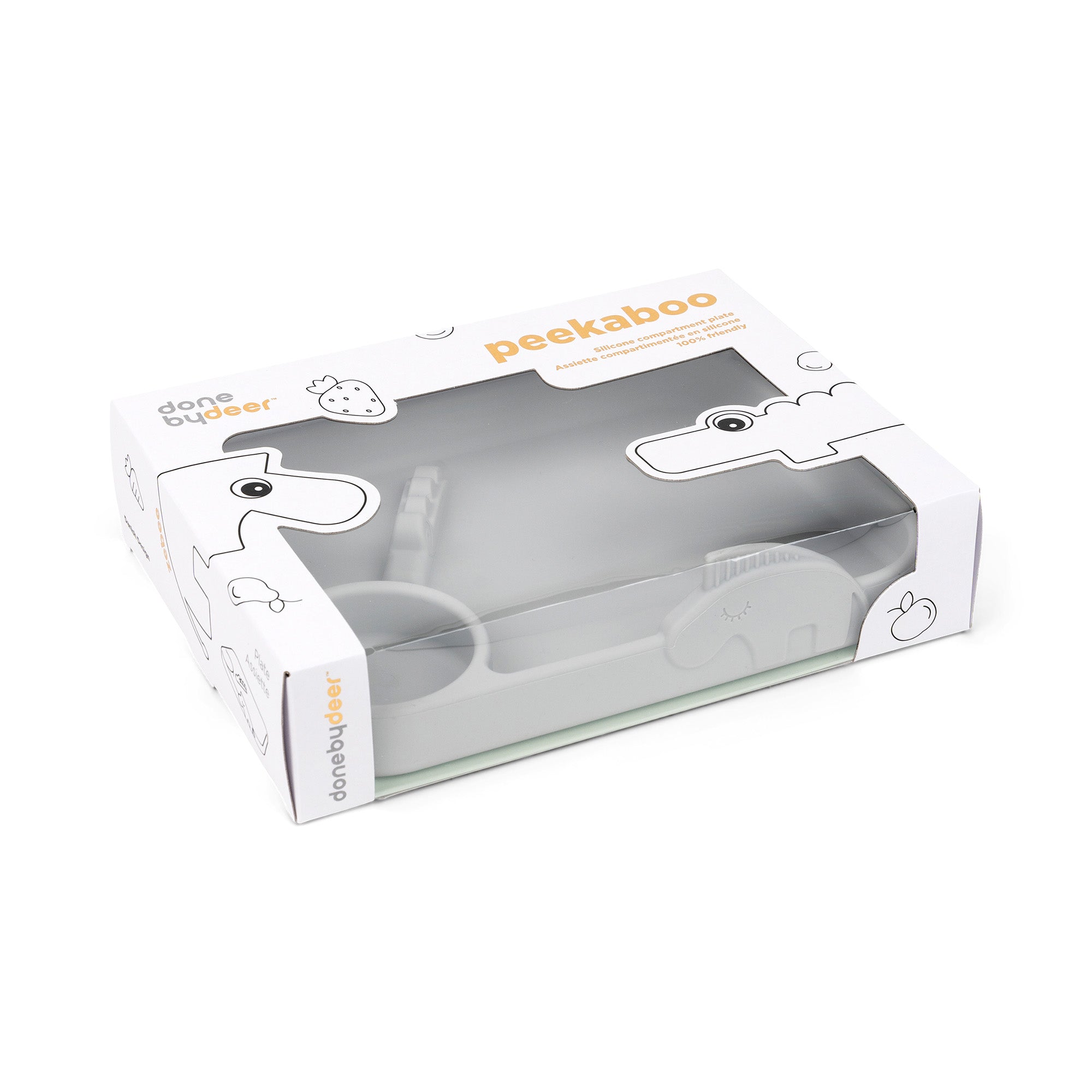 Peekaboo compartment plate - Deer friends - Grey - Packaging