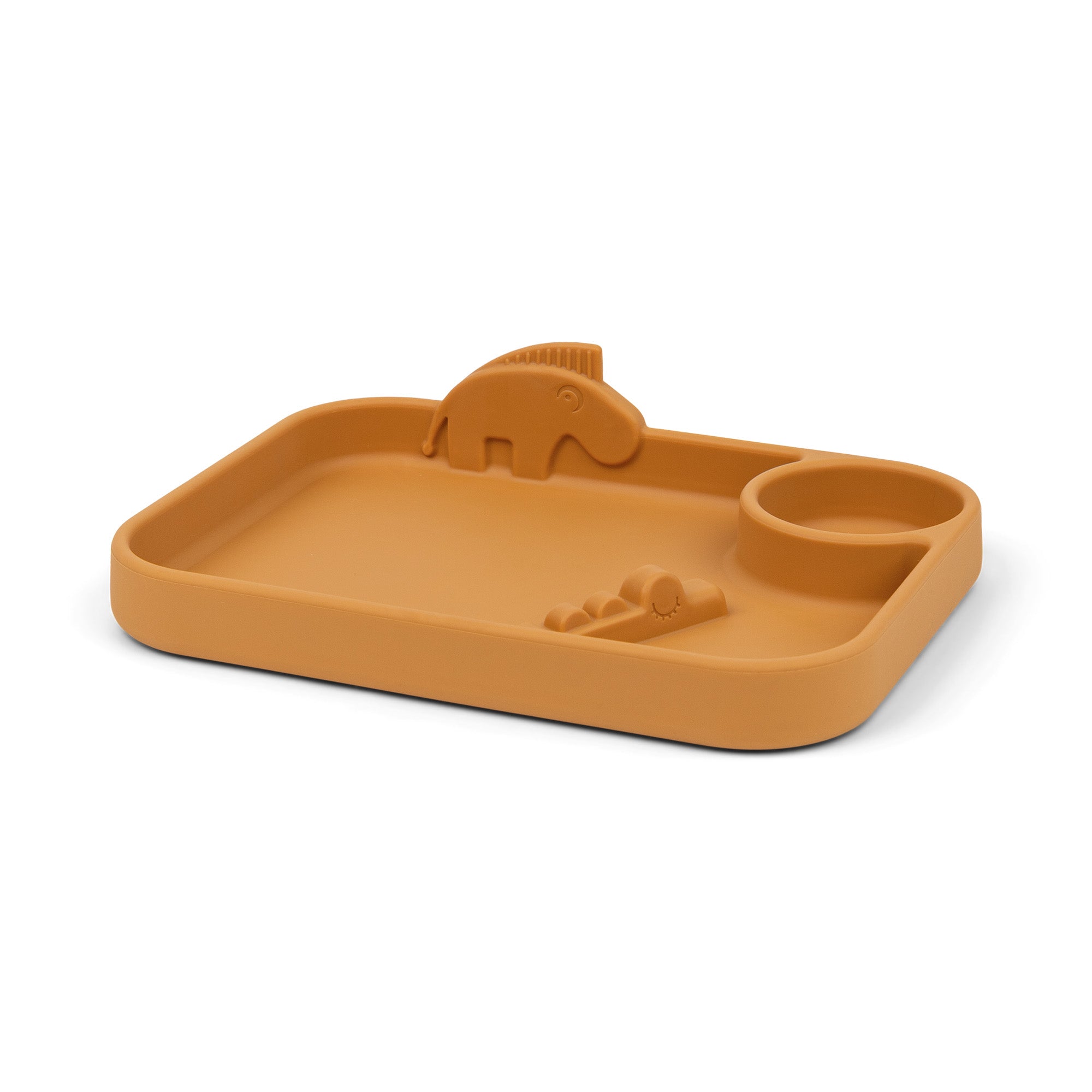 Peekaboo compartment plate - Deer friends - Mustard - Front