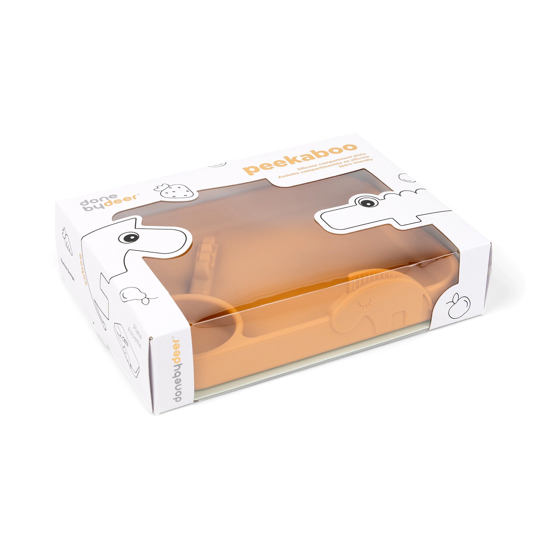 Peekaboo compartment plate - Deer friends - Mustard - Packaging