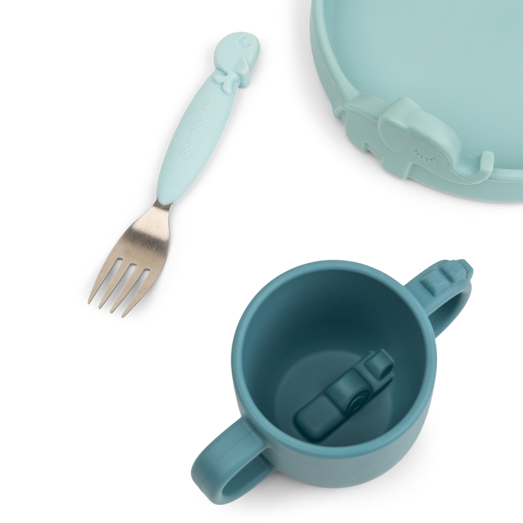 Peekaboo dinner set - Deer friends - Blue - Detail