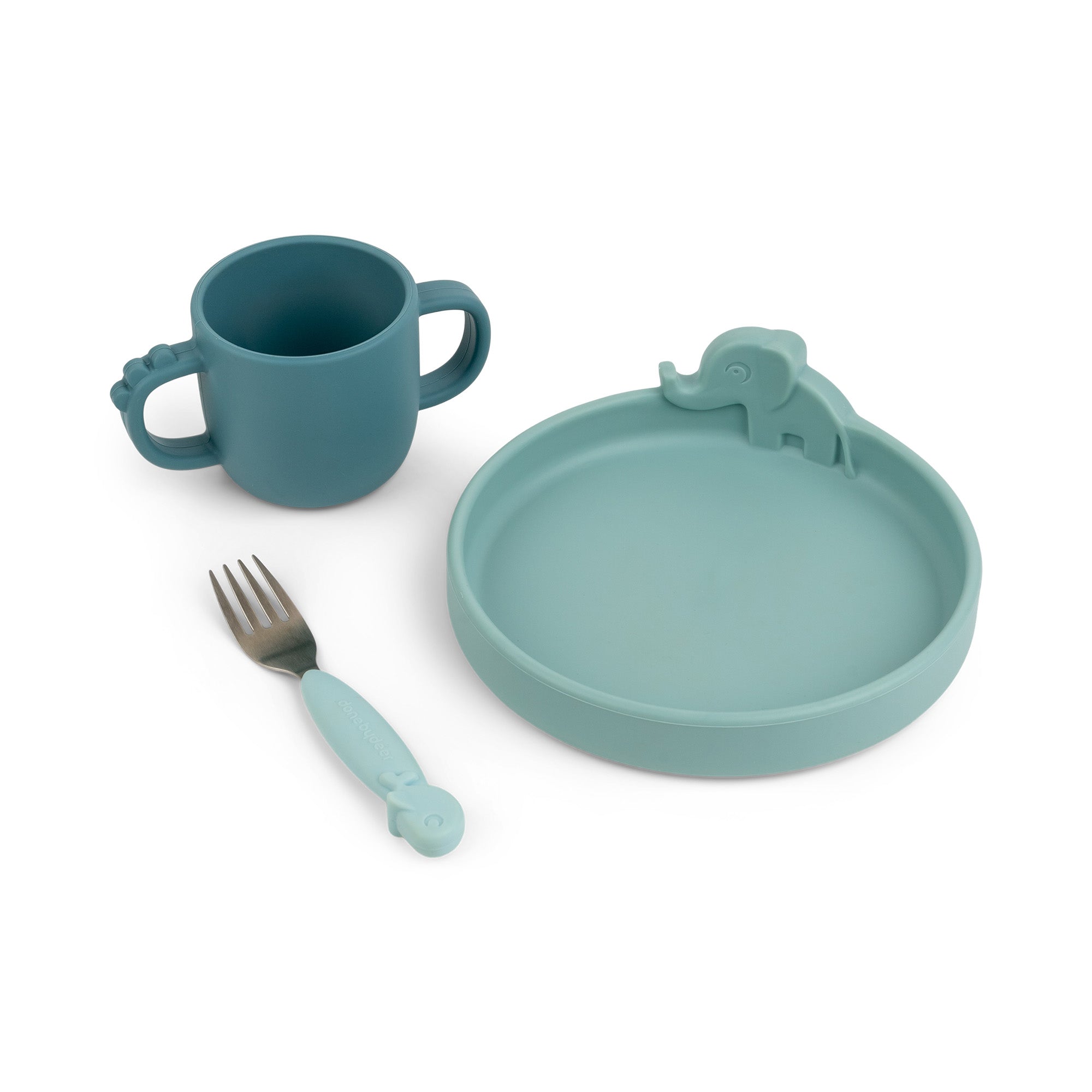 Peekaboo dinner set - Deer friends - Blue - Front