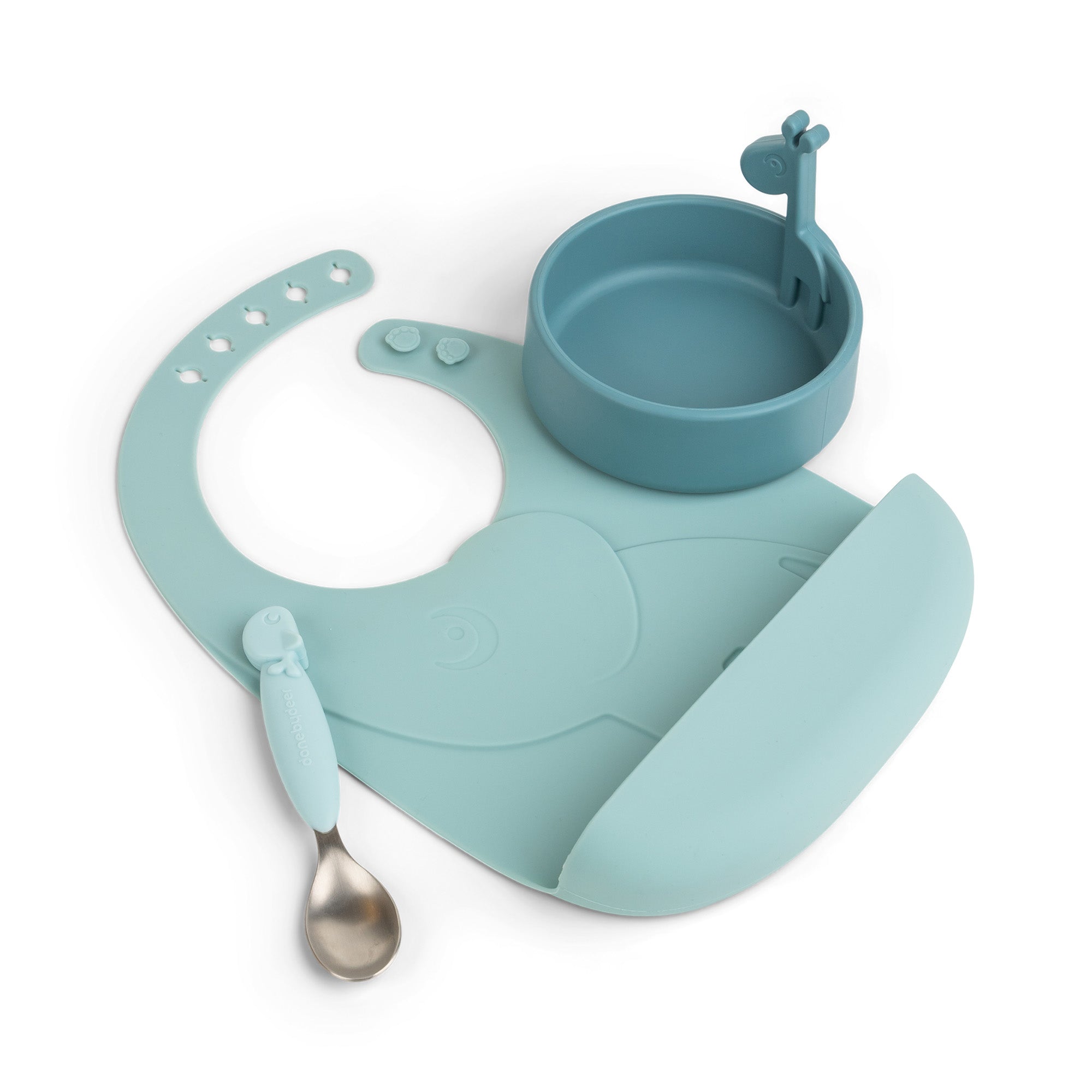 Peekaboo first meal set - Deer friends - Blue - Front