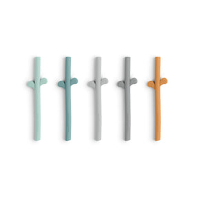 Peekaboo silicone straw 5-pack - Blue mix - Front