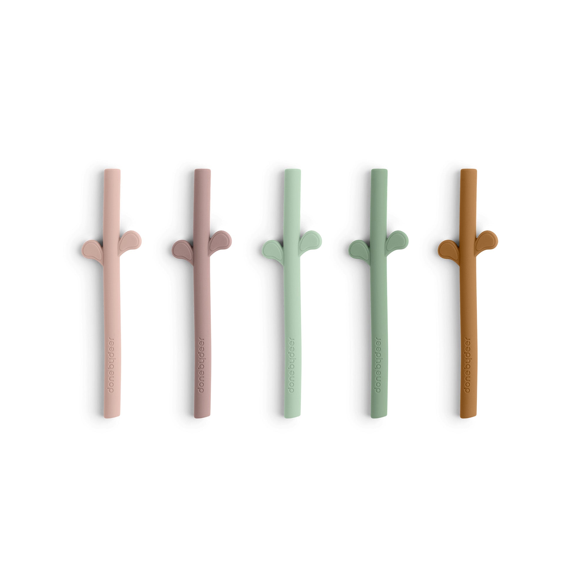 Peekaboo silicone straw 5-pack - Powder mix - Front