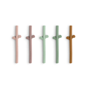 Peekaboo silicone straw 5-pack - Powder mix - Front
