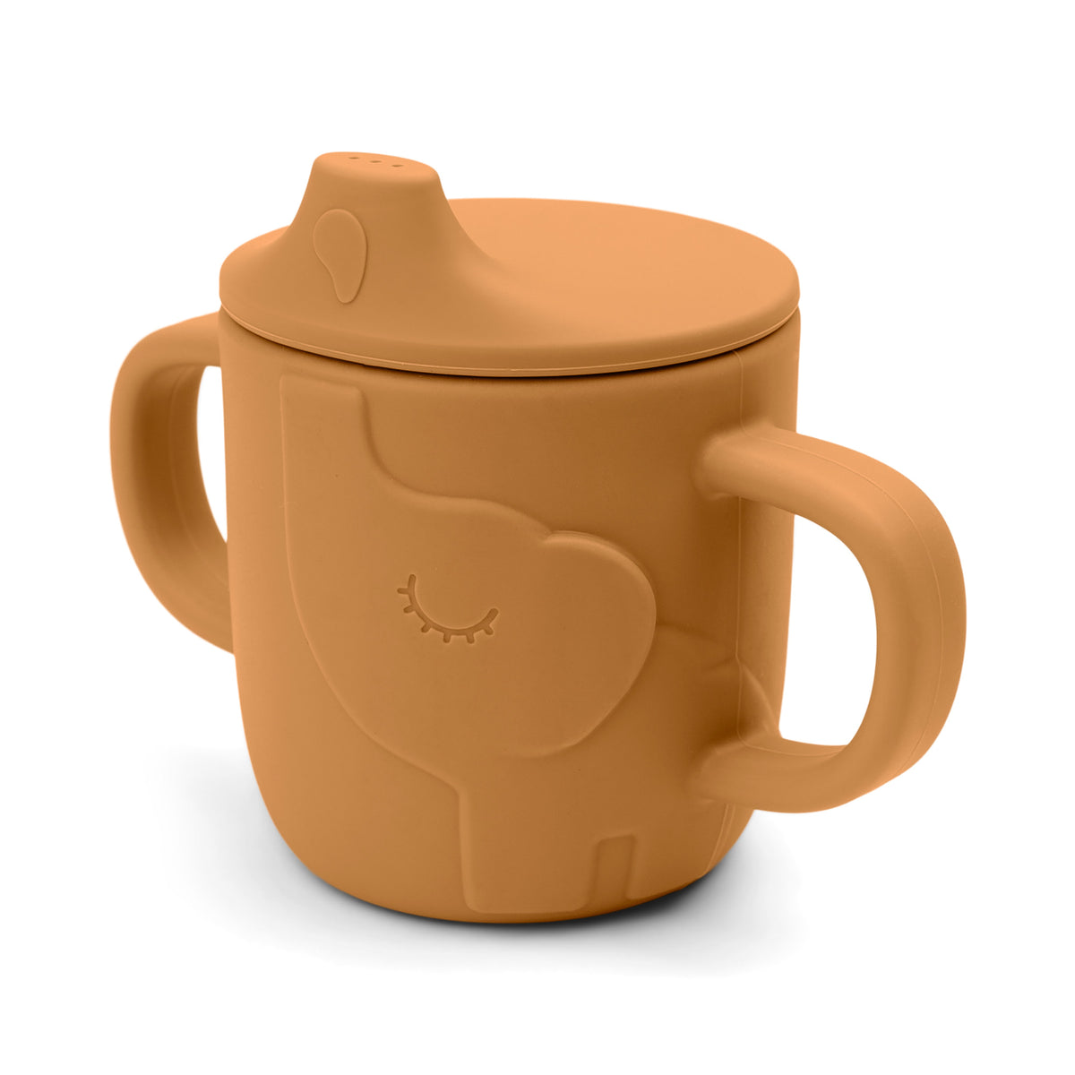 Peekaboo spout cup - Elphee - Mustard - Front