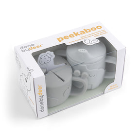 Peekaboo spout/snack cup set - Deer friends - Grey - Packaging