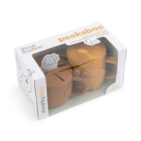 Peekaboo spout/snack cup set - Deer friends - Mustard - Packaging