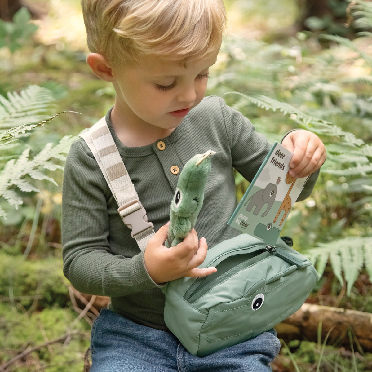 Sac banane matelassé enfant - Croco - Rose