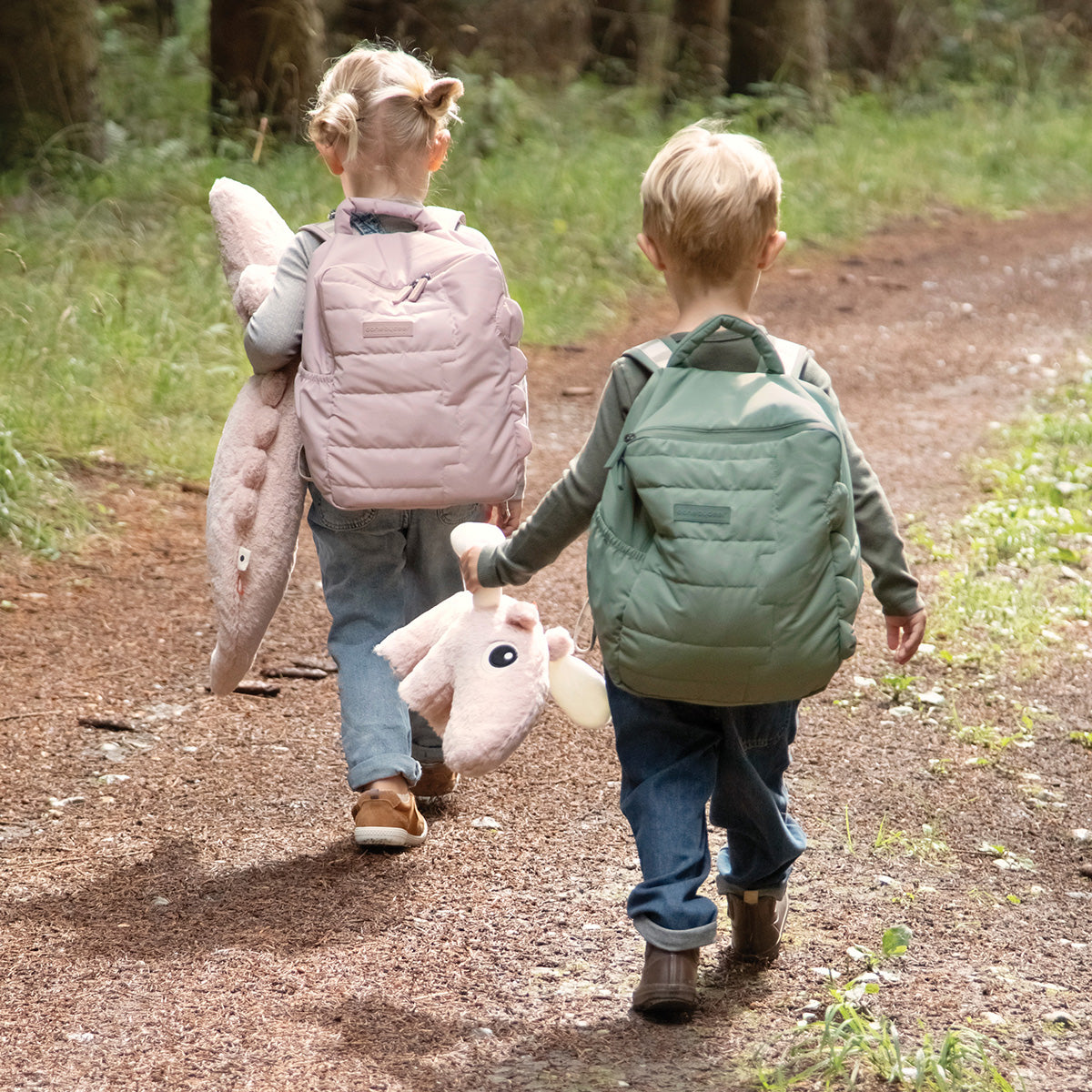 Quilted kids backpack Croco Green Shop at Done by Deer official webshop