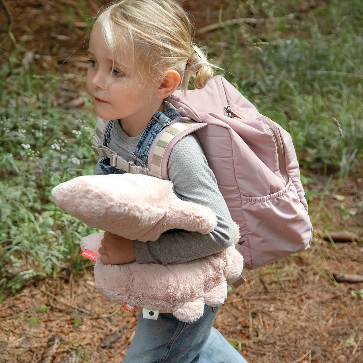 Quilted kids backpack - Croco - Green