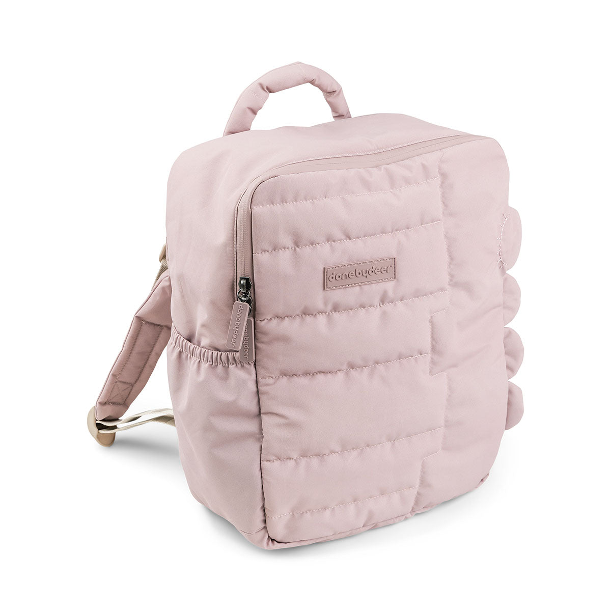 Quilted kids backpack - Croco - Powder