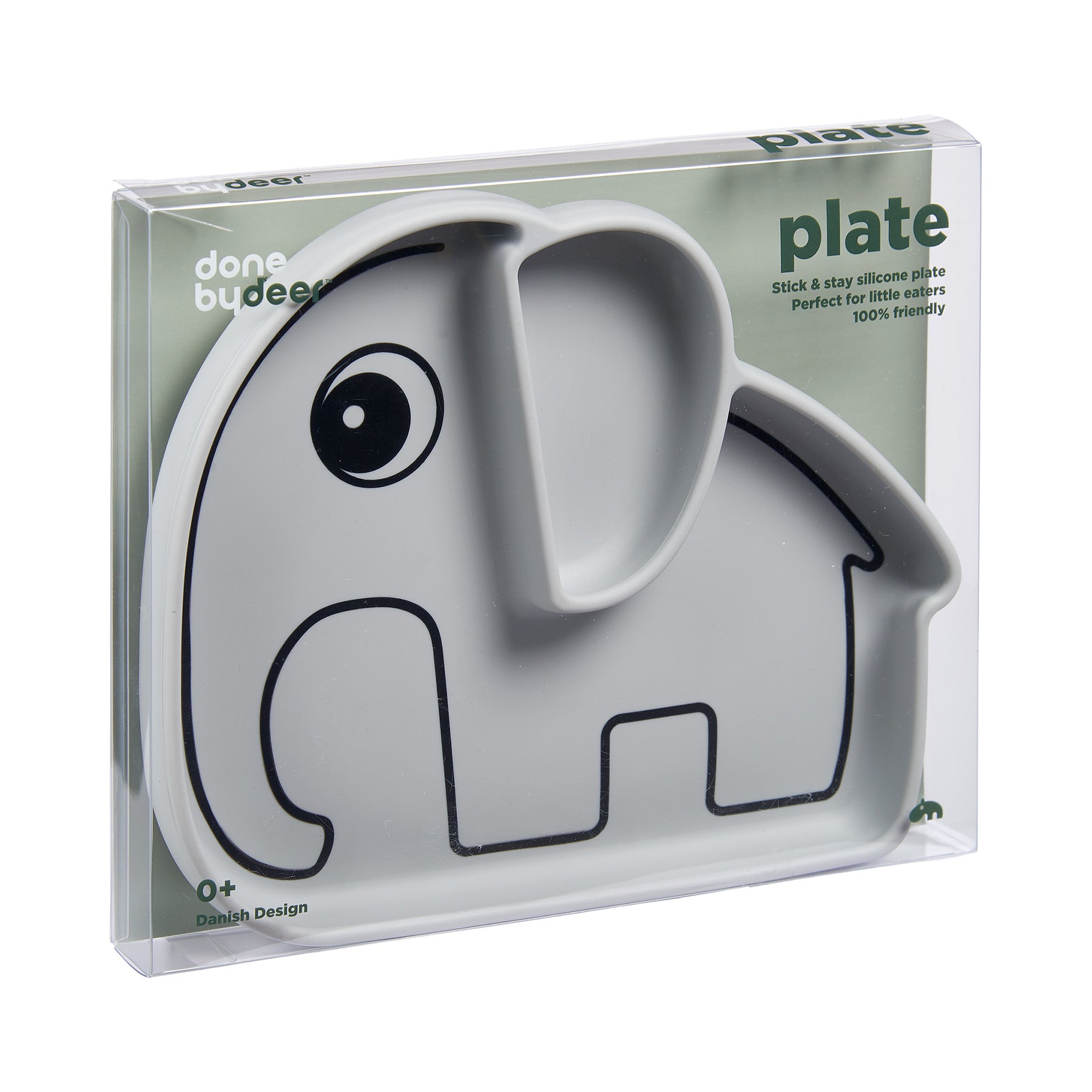 Silicone Stick & Stay plate - Elphee - Grey - Packaging
