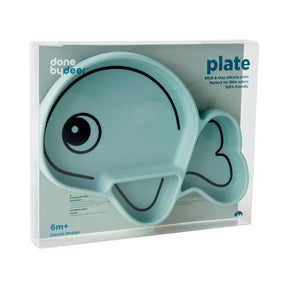 Silicone Stick & Stay plate - Wally - Blue - Packaging