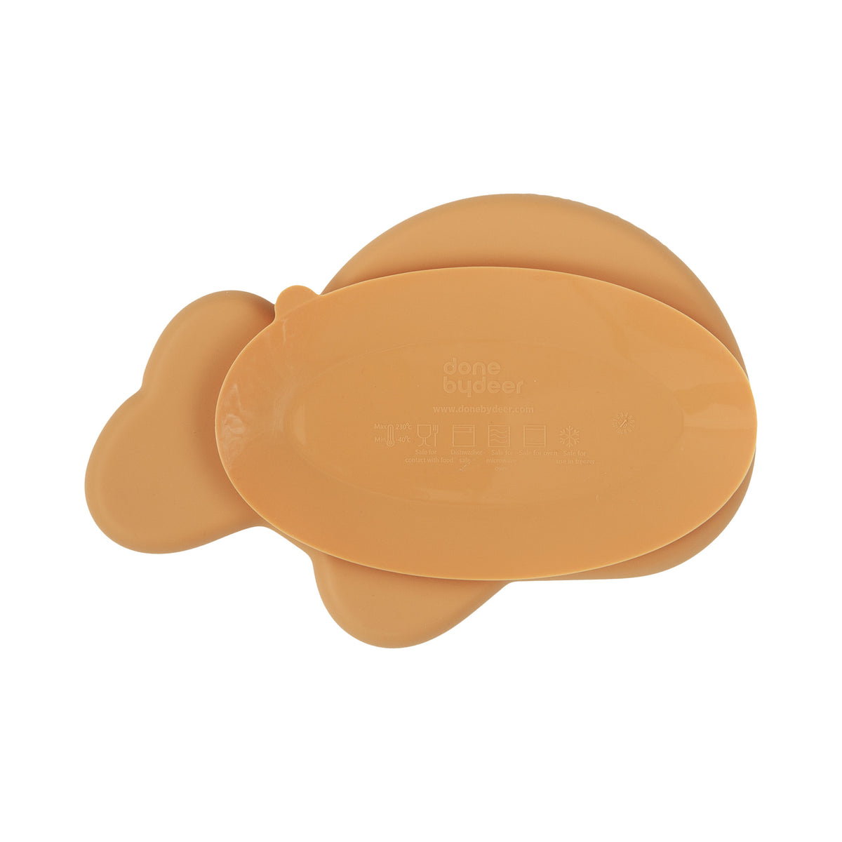 Silicone Stick & Stay plate - Wally - Mustard - Back