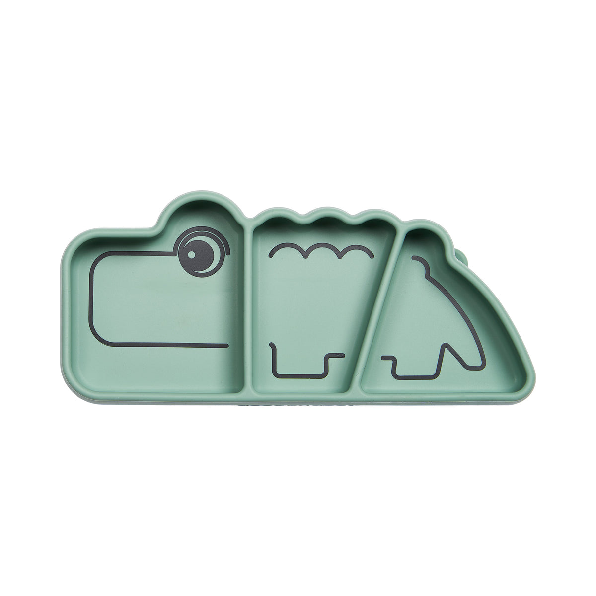 Silicone Stick & Stay snackplate - Croco - Green - Front