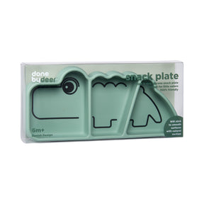 Silicone Stick & Stay snackplate - Croco - Green - Packaging