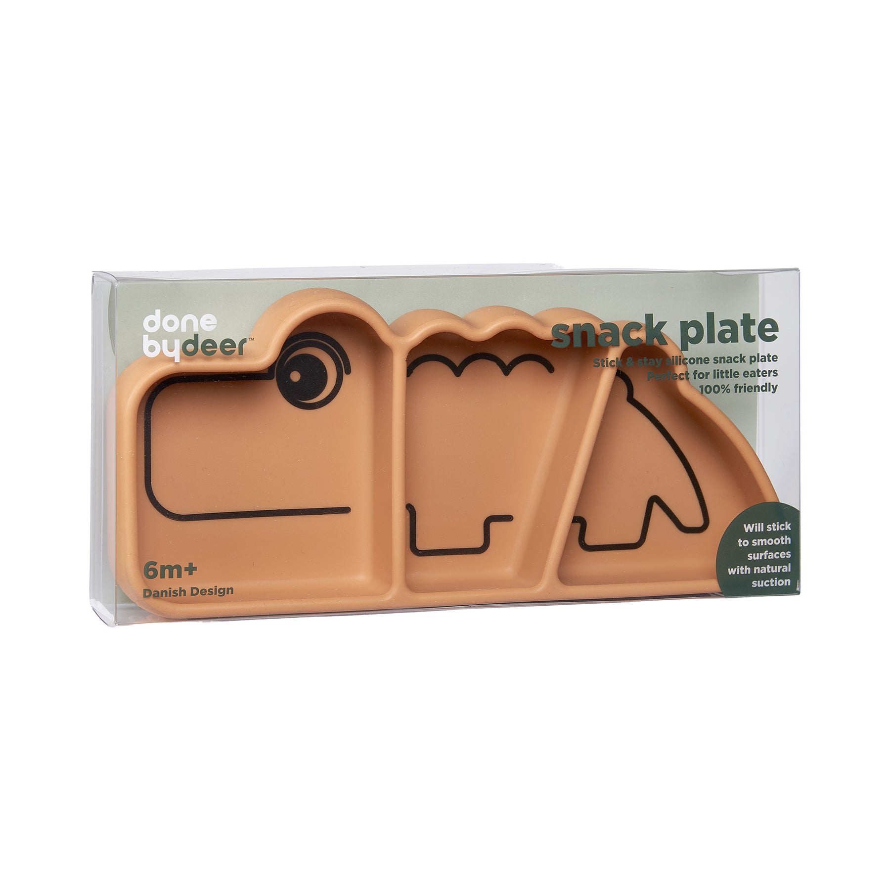 Silicone Stick & Stay snackplate - Croco - Mustard - Packaging