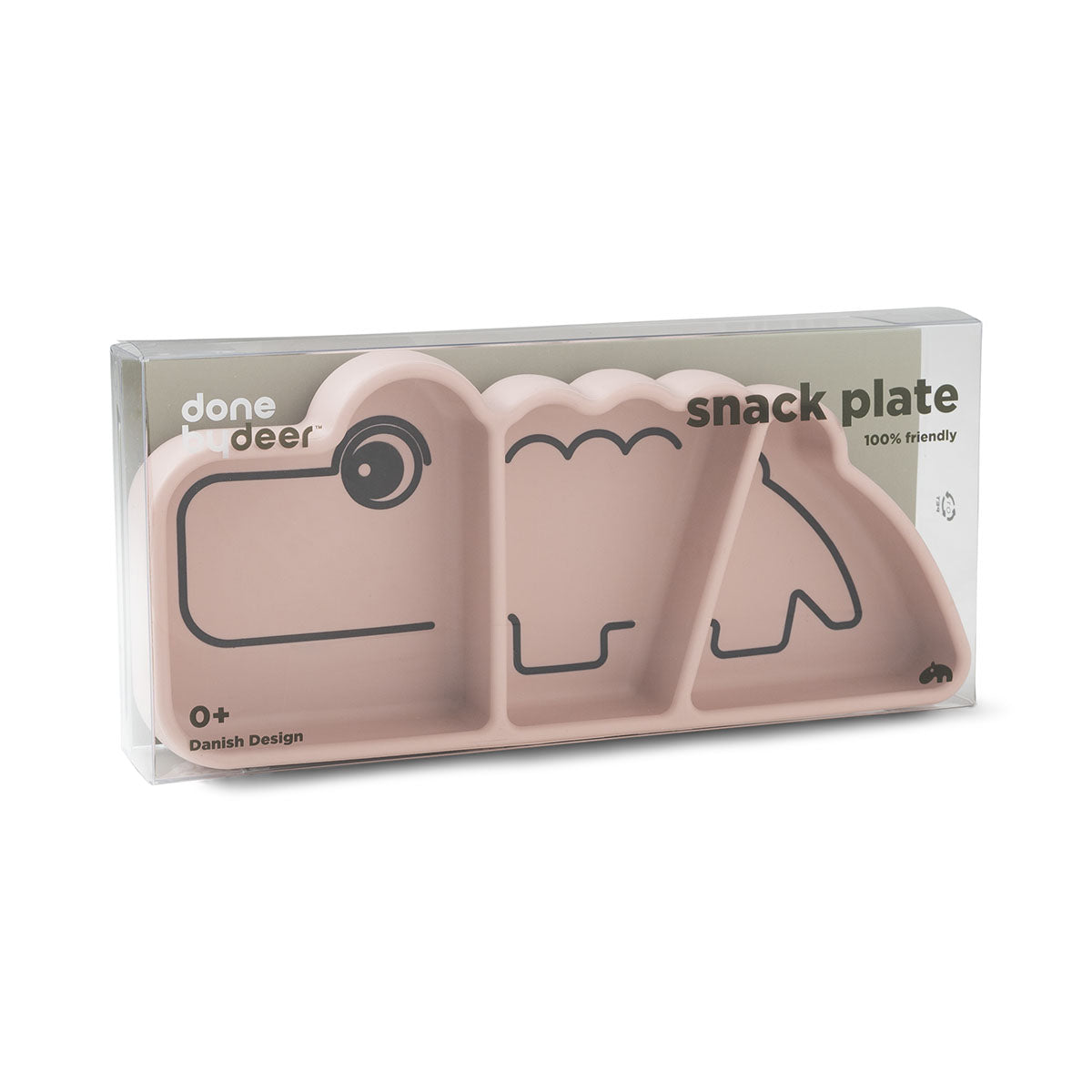 Assiette silicone avec ventouse - Croco - Rose