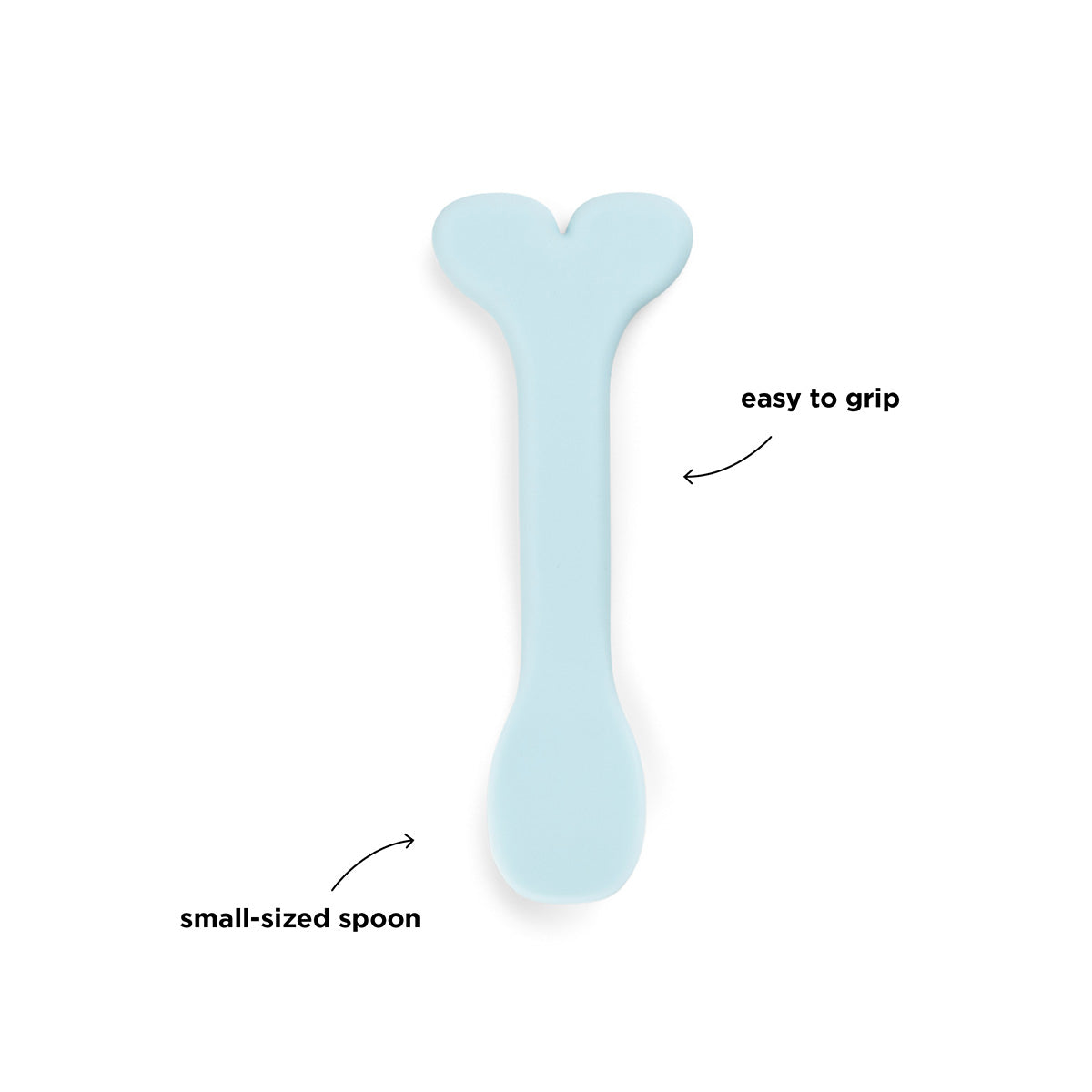 Silicone baby spoon 3-pack - Wally - Blue