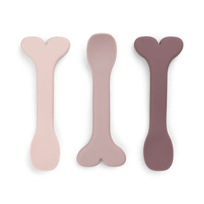 Silicone baby spoon 3-pack - Wally - Powder