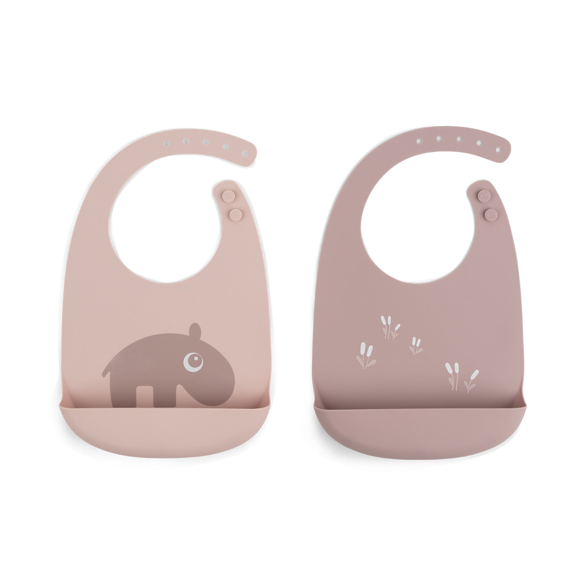 Silicone bib 2-pack - Ozzo - Powder - Front