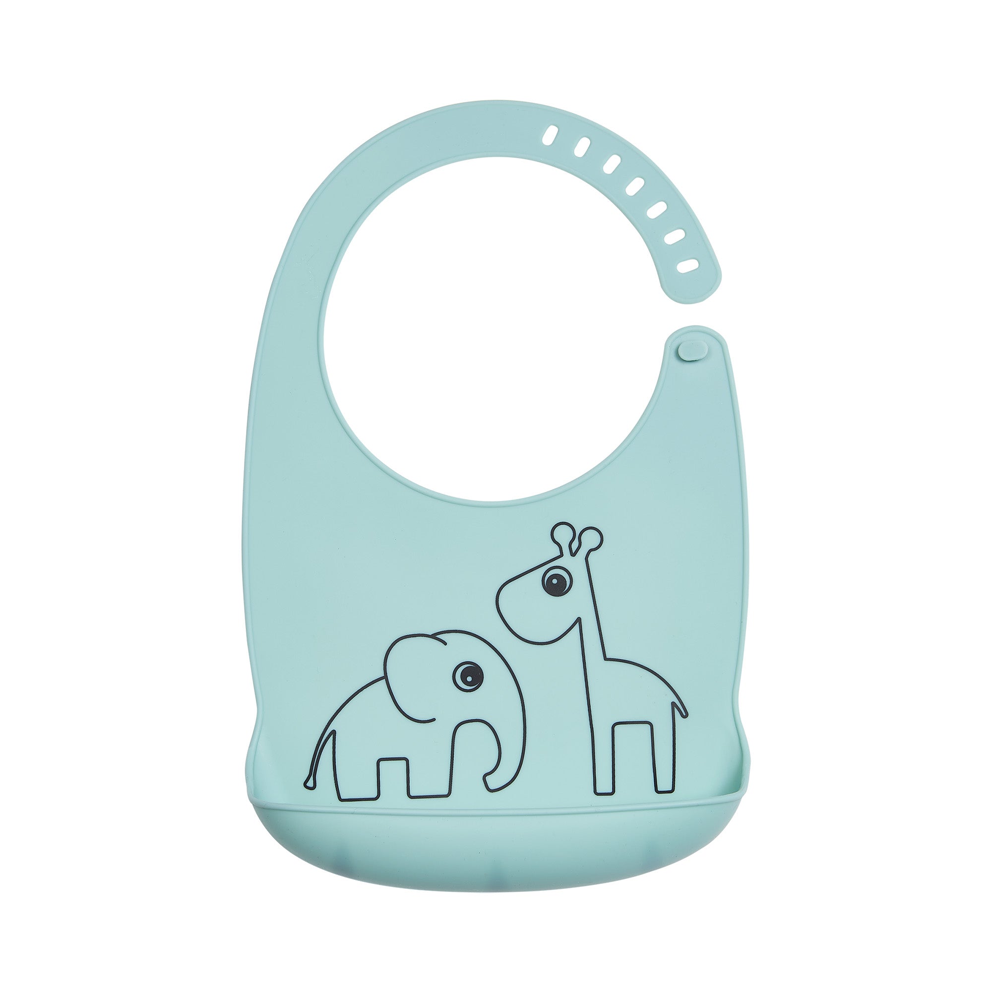 Silicone bib - Deer friends - Blue - Front