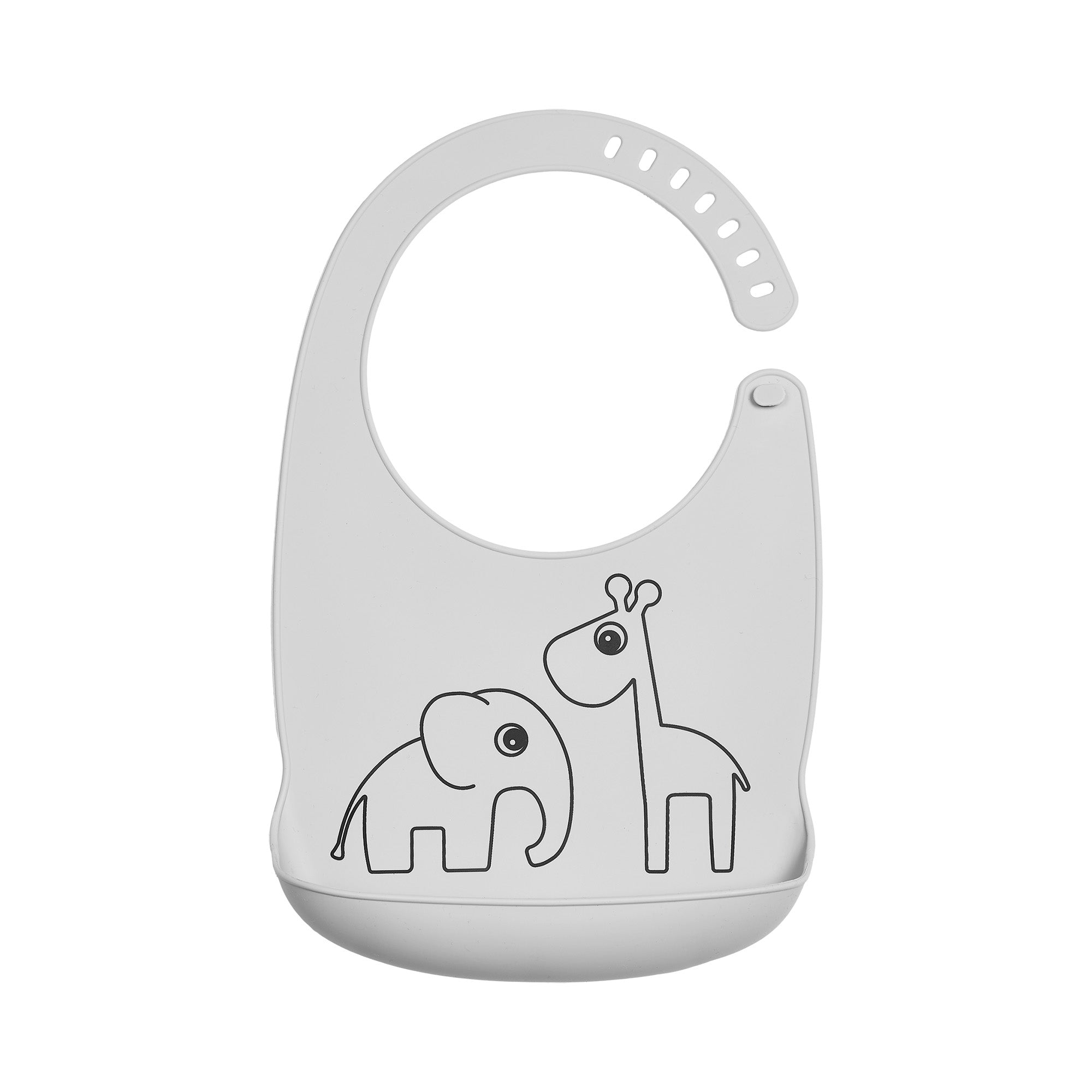 Silicone bib - Deer friends - Grey - Front