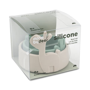 Silicone bowl set 2 pcs - Lalee - Sand/Green
