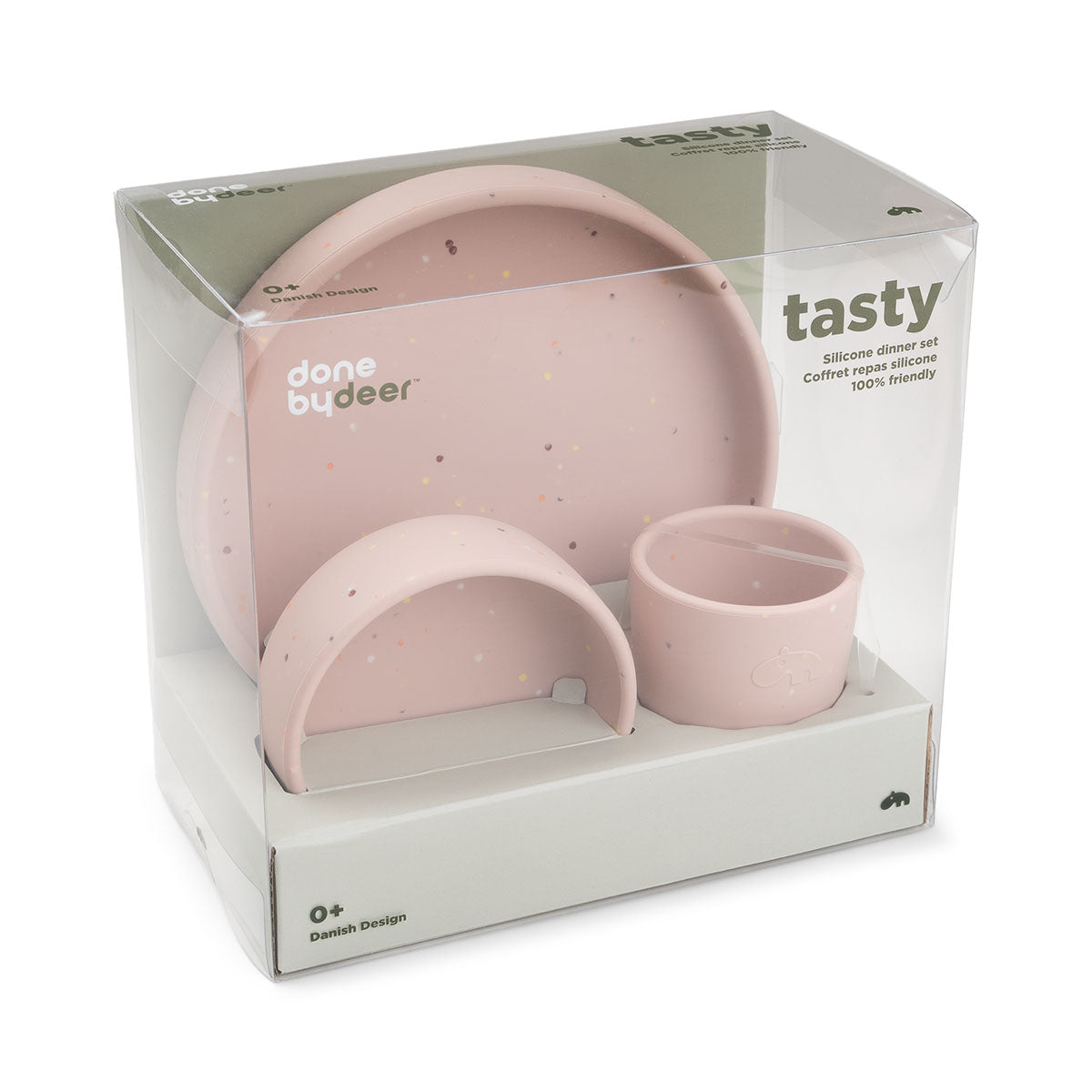 Coffret repas en silicone - Confetti - Rose