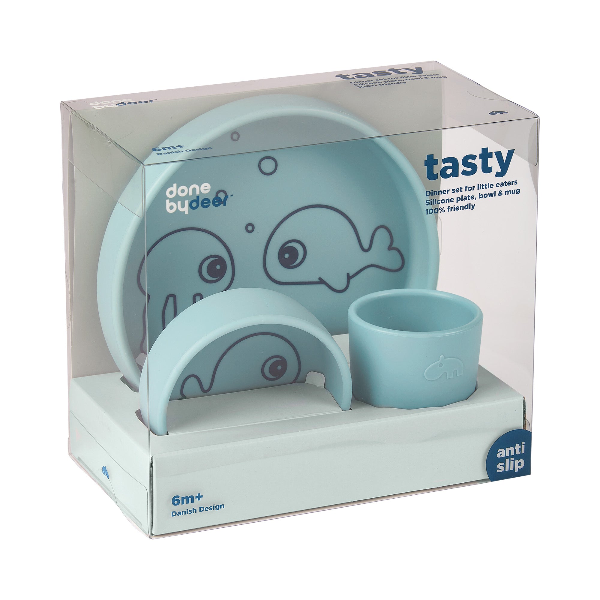 Silicone dinner set - Sea friends - Blue - Front